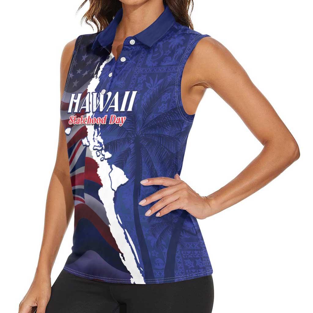 Personalized Hawaii Statehood Day Women Sleeveless Polo Shirt 66th Anniversary - Wonder Print Shop