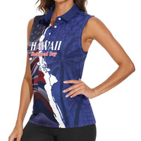Personalized Hawaii Statehood Day Women Sleeveless Polo Shirt 66th Anniversary - Wonder Print Shop