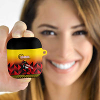 Uganda Basketball Custom AirPods Case Come On Silverbacks African Pattern - Wonder Print Shop