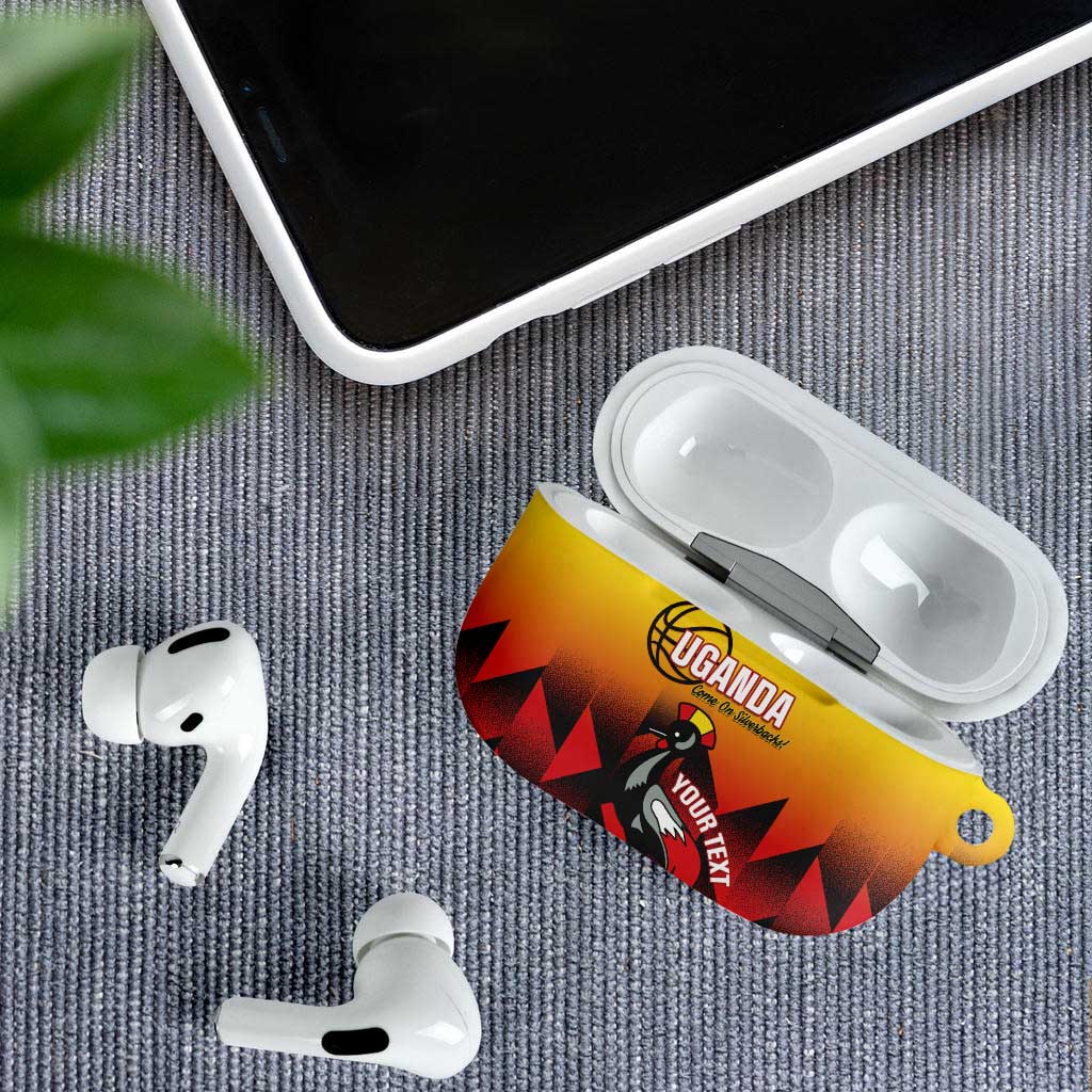 Uganda Basketball Custom AirPods Case Come On Silverbacks African Pattern - Wonder Print Shop