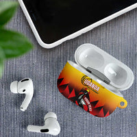 Uganda Basketball Custom AirPods Case Come On Silverbacks African Pattern - Wonder Print Shop