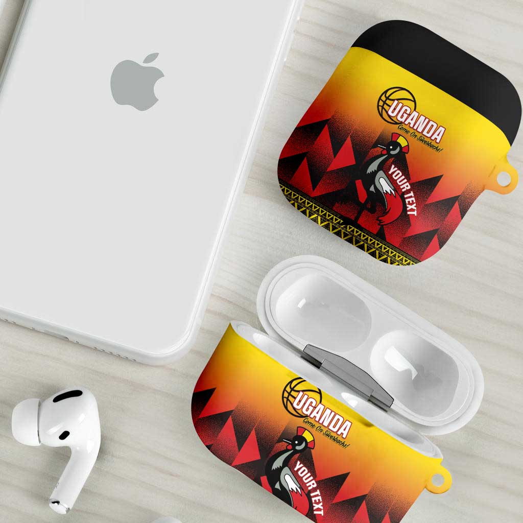 Uganda Basketball Custom AirPods Case Come On Silverbacks African Pattern - Wonder Print Shop