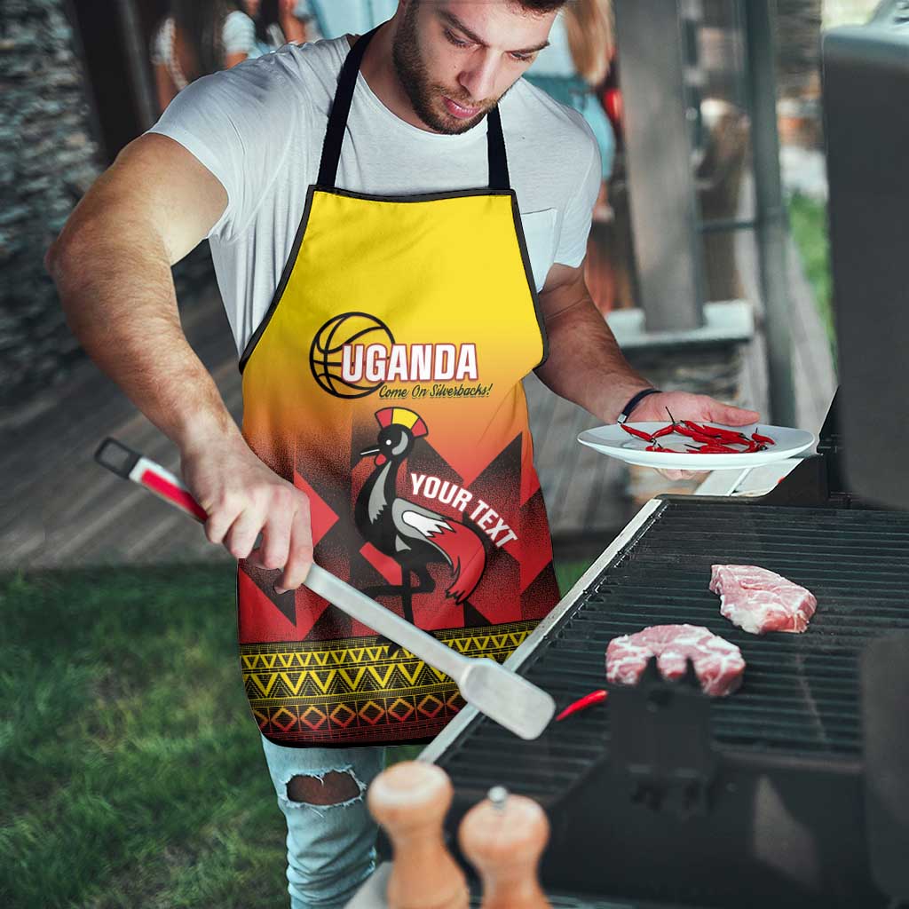 Uganda Basketball Custom Apron Come On Silverbacks African Pattern - Wonder Print Shop