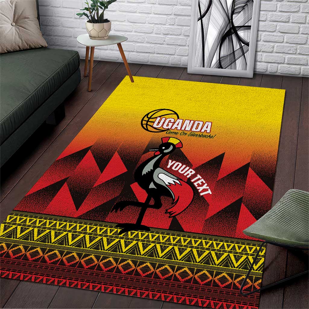 Uganda Basketball Custom Area Rug Come On Silverbacks African Pattern - Wonder Print Shop