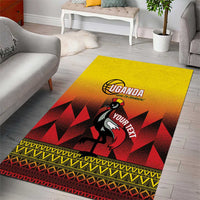 Uganda Basketball Custom Area Rug Come On Silverbacks African Pattern - Wonder Print Shop