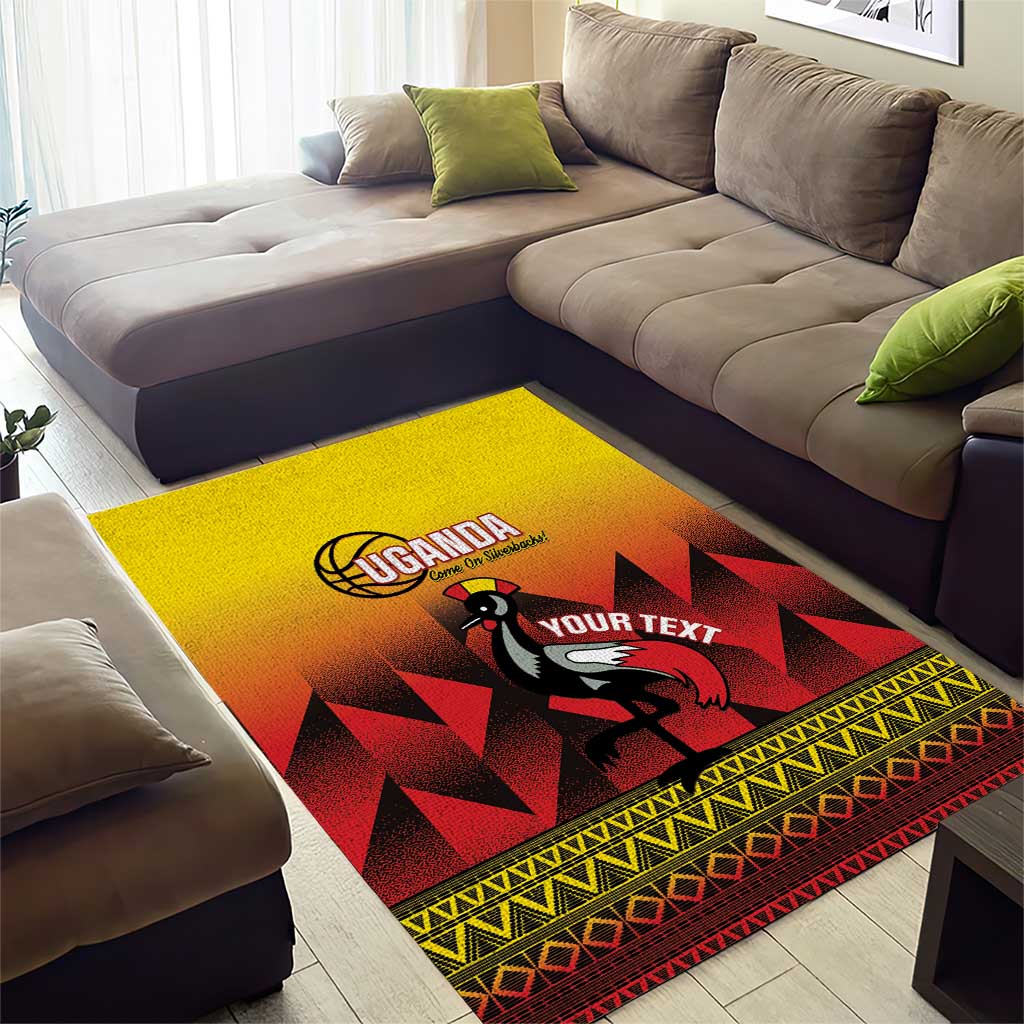Uganda Basketball Custom Area Rug Come On Silverbacks African Pattern - Wonder Print Shop