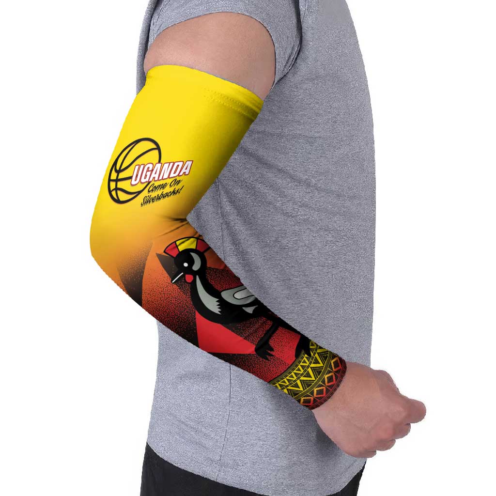 Uganda Basketball Custom Arm Sleeves Come On Silverbacks African Pattern - Wonder Print Shop