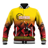 Uganda Basketball Custom Baseball Jacket Come On Silverbacks African Pattern - Wonder Print Shop
