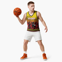 Uganda Basketball Custom Basketball Jersey Come On Silverbacks African Pattern - Wonder Print Shop