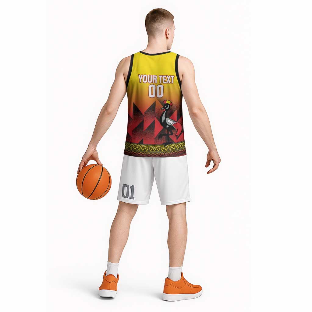 Uganda Basketball Custom Basketball Jersey Come On Silverbacks African Pattern - Wonder Print Shop