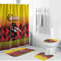 Uganda Basketball Custom Bathroom Set Come On Silverbacks African Pattern - Wonder Print Shop