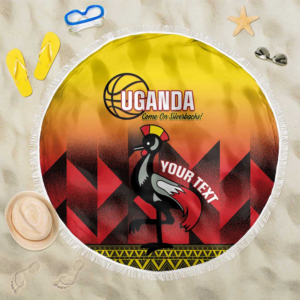 Uganda Basketball Custom Beach Blanket Come On Silverbacks African Pattern - Wonder Print Shop