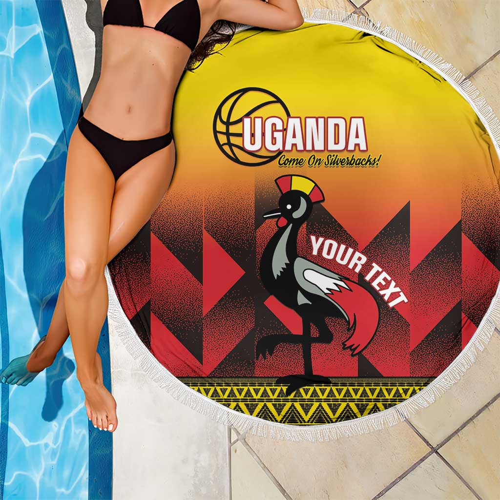 Uganda Basketball Custom Beach Blanket Come On Silverbacks African Pattern - Wonder Print Shop