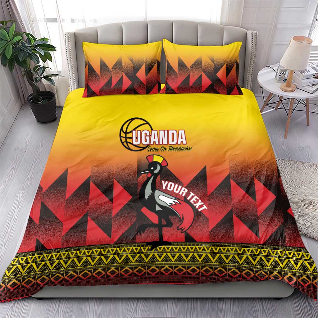 Uganda Basketball Custom Bedding Set Come On Silverbacks African Pattern - Wonder Print Shop