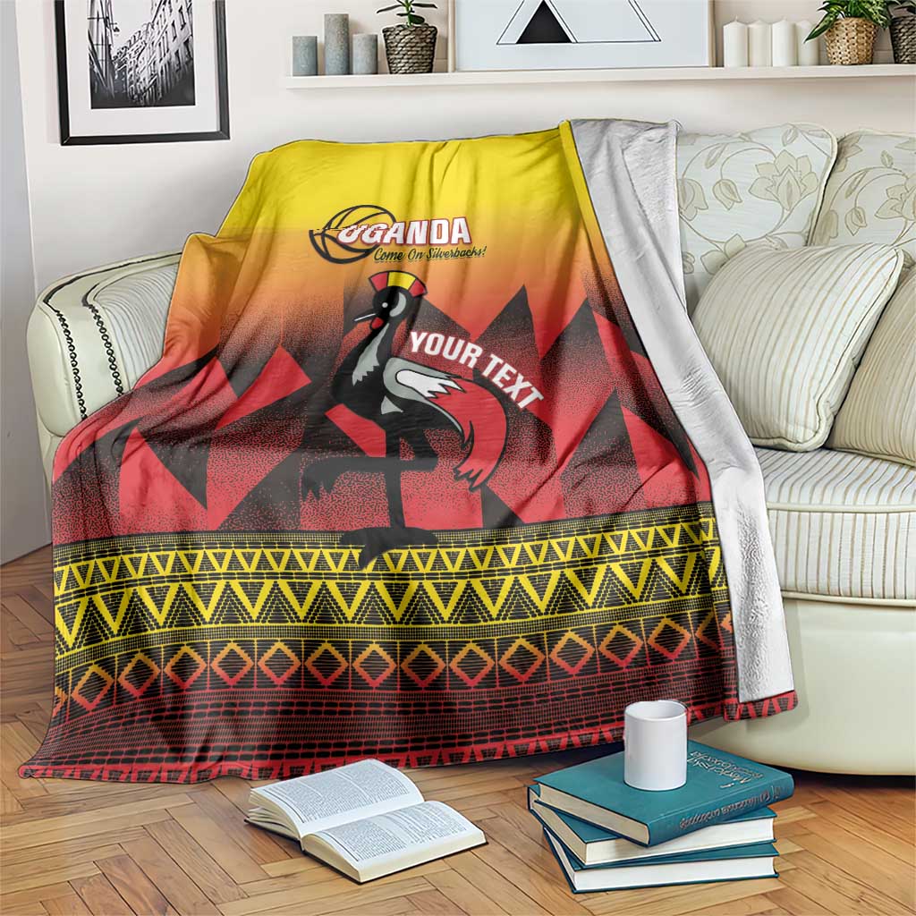 Uganda Basketball Custom Blanket Come On Silverbacks African Pattern - Wonder Print Shop