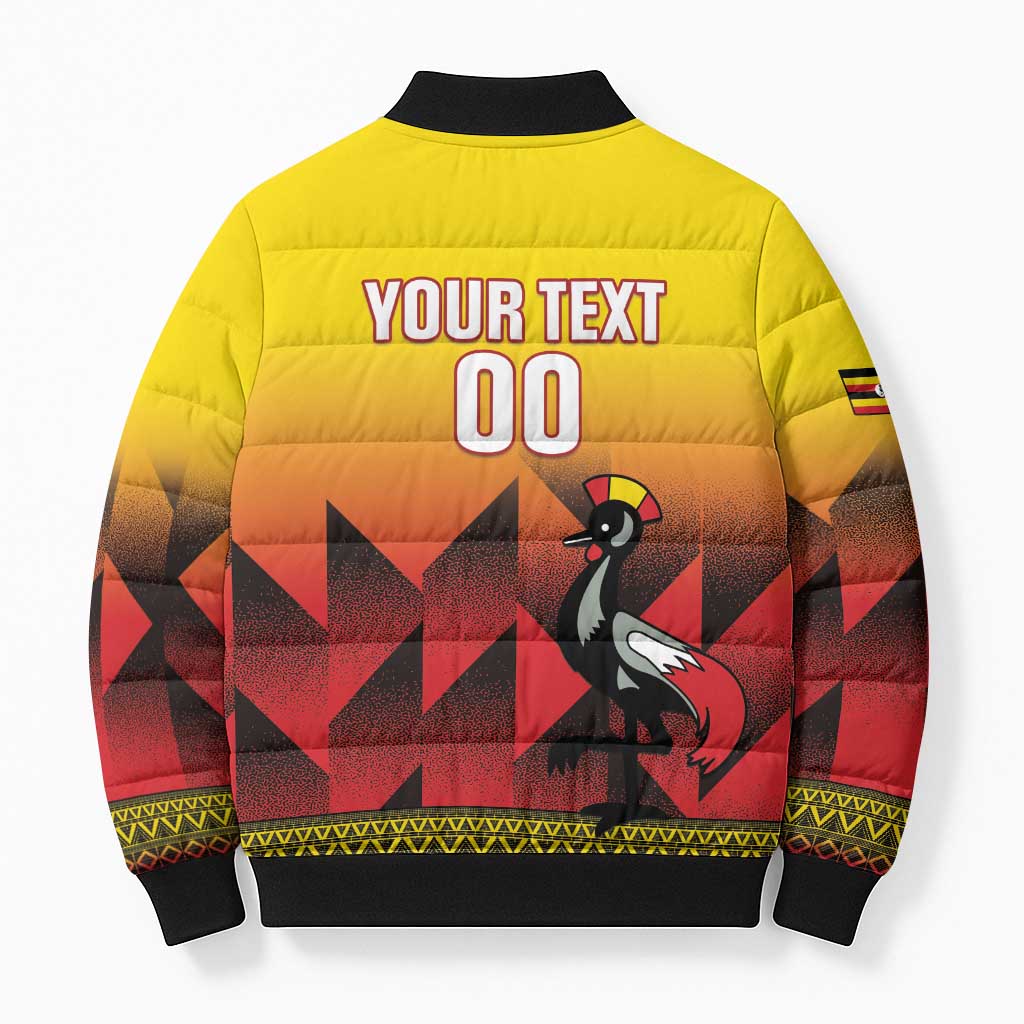 Uganda Basketball Custom Bomber Puffer Jacket Come On Silverbacks African Pattern - Wonder Print Shop