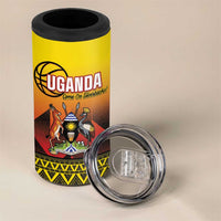 Uganda Basketball Custom 4 in 1 Can Cooler Tumbler Come On Silverbacks African Pattern - Wonder Print Shop