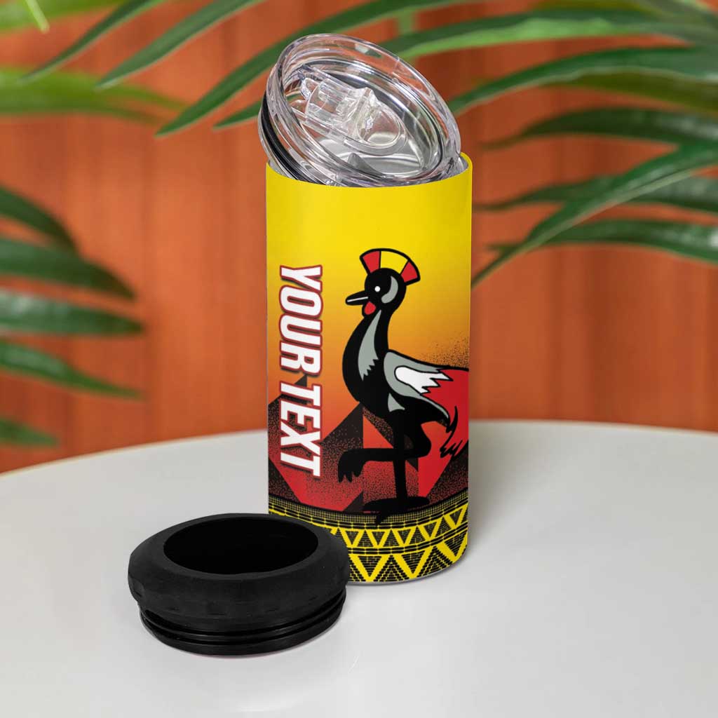Uganda Basketball Custom 4 in 1 Can Cooler Tumbler Come On Silverbacks African Pattern - Wonder Print Shop