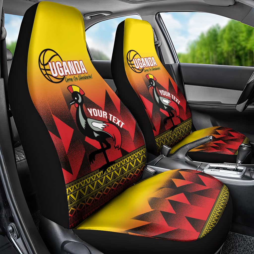 Uganda Basketball Custom Car Seat Cover Come On Silverbacks African Pattern - Wonder Print Shop