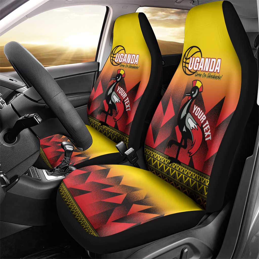 Uganda Basketball Custom Car Seat Cover Come On Silverbacks African Pattern - Wonder Print Shop