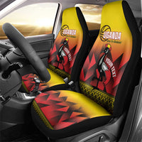 Uganda Basketball Custom Car Seat Cover Come On Silverbacks African Pattern - Wonder Print Shop