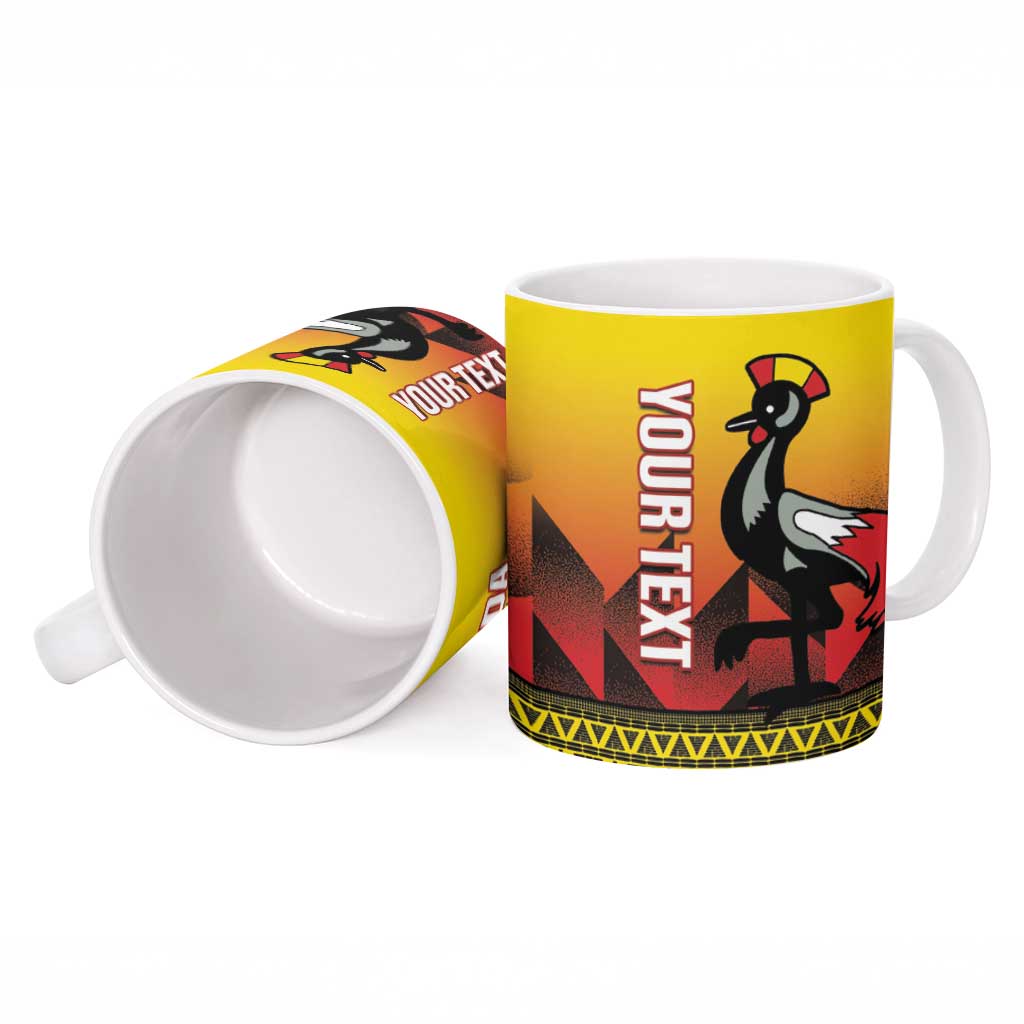 Uganda Basketball Custom Ceramic Mug Come On Silverbacks African Pattern - Wonder Print Shop