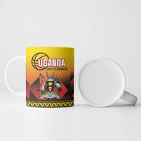 Uganda Basketball Custom Ceramic Mug Come On Silverbacks African Pattern - Wonder Print Shop