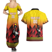 Uganda Basketball Custom Couples Matching Summer Maxi Dress and Hawaiian Shirt Come On Silverbacks African Pattern - Wonder Print Shop