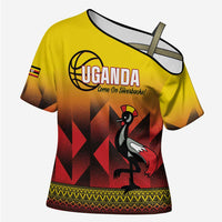 Uganda Basketball Custom Cross Shoulder Shirt Come On Silverbacks African Pattern - Wonder Print Shop
