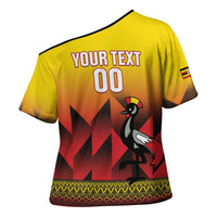 Uganda Basketball Custom Cross Shoulder Shirt Come On Silverbacks African Pattern - Wonder Print Shop