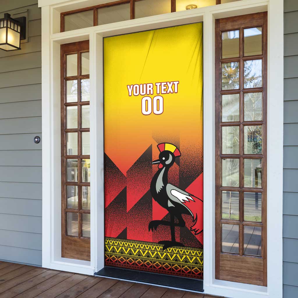 Uganda Basketball Custom Door Cover Come On Silverbacks African Pattern - Wonder Print Shop
