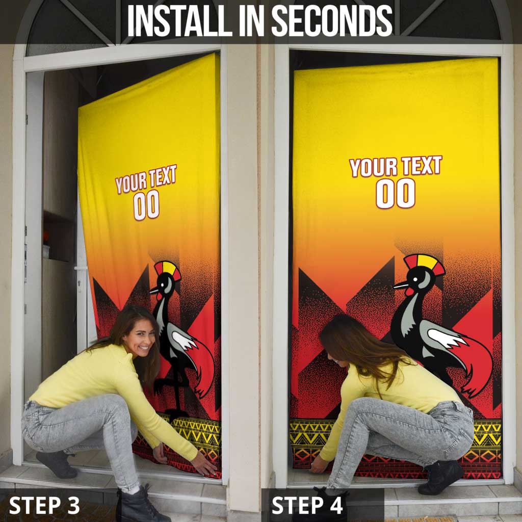 Uganda Basketball Custom Door Cover Come On Silverbacks African Pattern - Wonder Print Shop