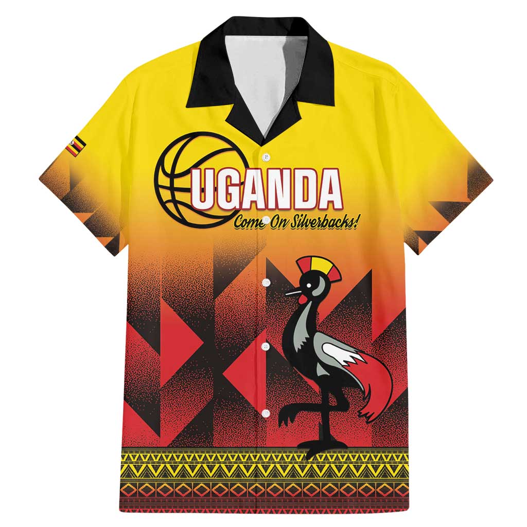 Uganda Basketball Custom Family Matching Mermaid Dress and Hawaiian Shirt Come On Silverbacks African Pattern - Wonder Print Shop
