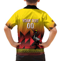 Uganda Basketball Custom Family Matching Off The Shoulder Long Sleeve Dress and Hawaiian Shirt Come On Silverbacks African Pattern - Wonder Print Shop