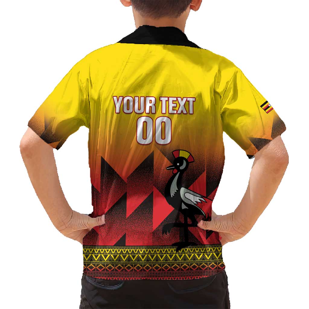 Uganda Basketball Custom Family Matching Off Shoulder Maxi Dress and Hawaiian Shirt Come On Silverbacks African Pattern - Wonder Print Shop