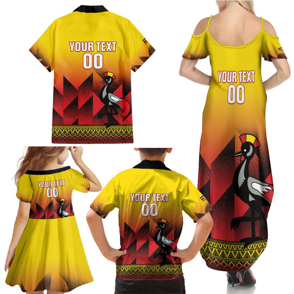 Uganda Basketball Custom Family Matching Summer Maxi Dress and Hawaiian Shirt Come On Silverbacks African Pattern - Wonder Print Shop
