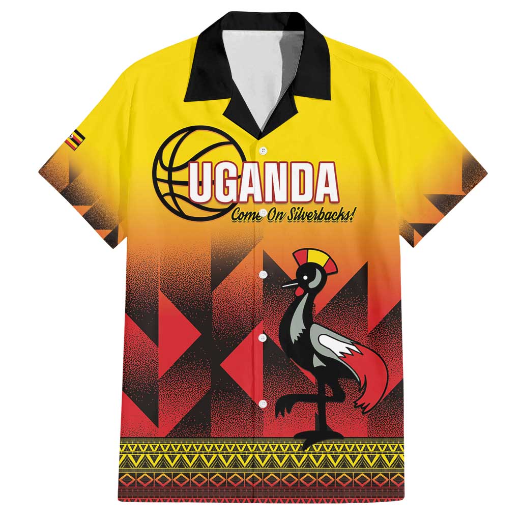 Uganda Basketball Custom Family Matching Tank Maxi Dress and Hawaiian Shirt Come On Silverbacks African Pattern - Wonder Print Shop