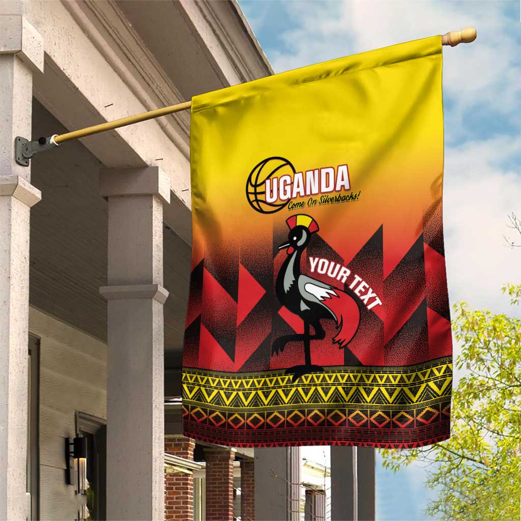 Uganda Basketball Custom Garden Flag Come On Silverbacks African Pattern - Wonder Print Shop