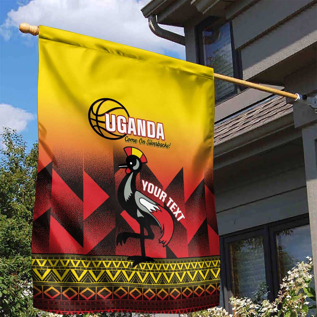 Uganda Basketball Custom Garden Flag Come On Silverbacks African Pattern - Wonder Print Shop
