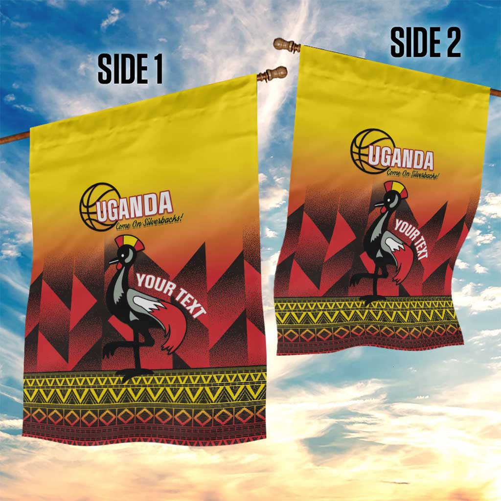 Uganda Basketball Custom Garden Flag Come On Silverbacks African Pattern - Wonder Print Shop