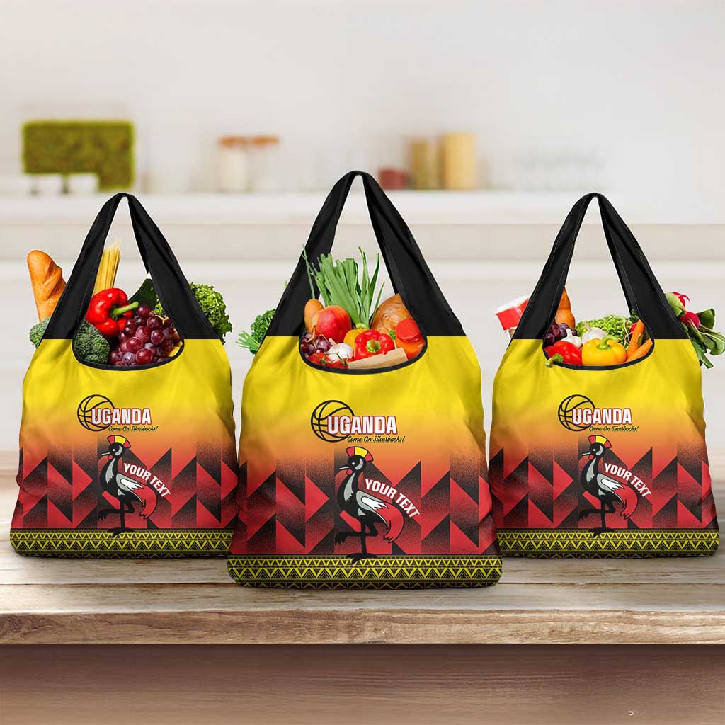 Uganda Basketball Custom Grocery Bag Come On Silverbacks African Pattern - Wonder Print Shop