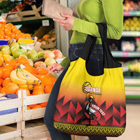 Uganda Basketball Custom Grocery Bag Come On Silverbacks African Pattern - Wonder Print Shop