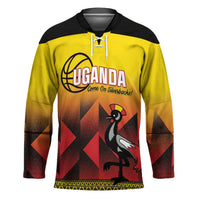 Uganda Basketball Custom Hockey Jersey Come On Silverbacks African Pattern - Wonder Print Shop