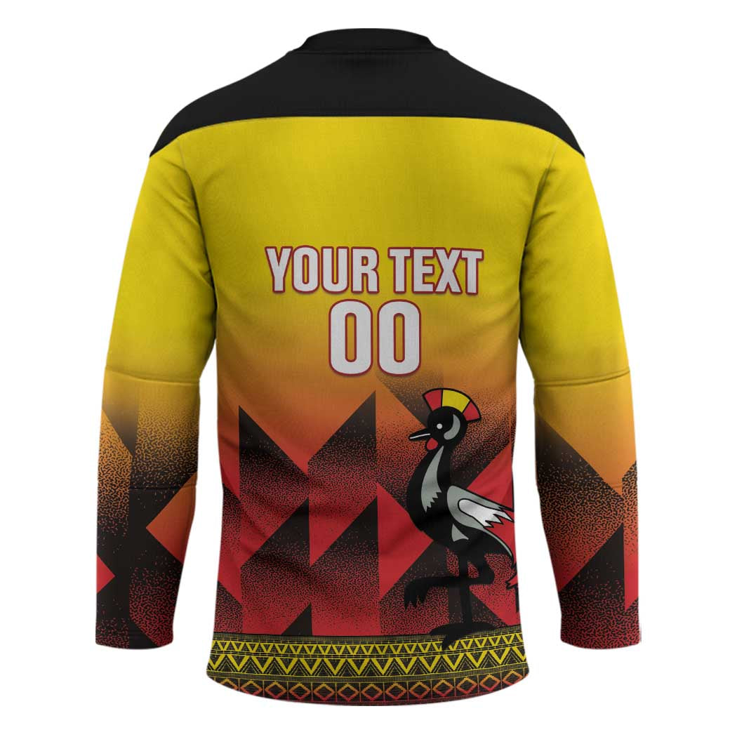 Uganda Basketball Custom Hockey Jersey Come On Silverbacks African Pattern - Wonder Print Shop
