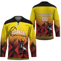 Uganda Basketball Custom Hockey Jersey Come On Silverbacks African Pattern - Wonder Print Shop