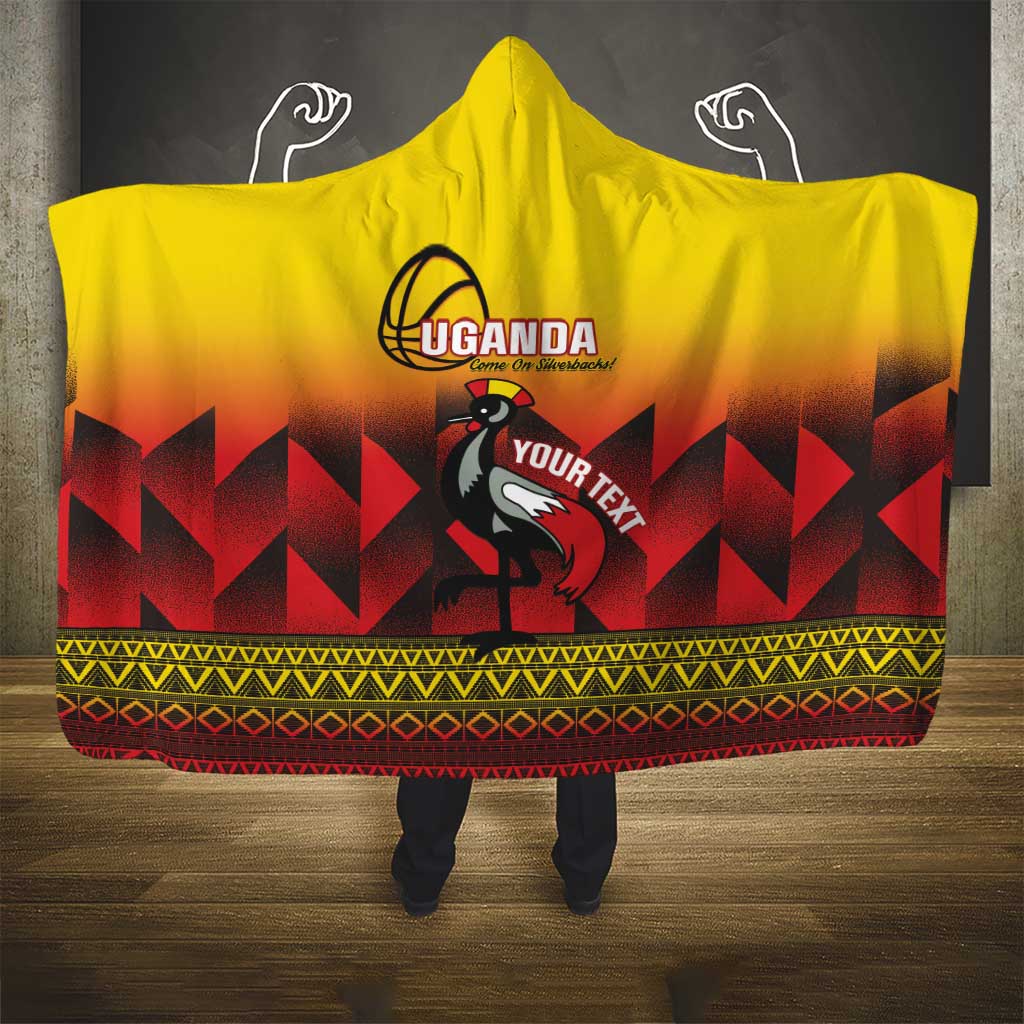 Uganda Basketball Custom Hooded Blanket Come On Silverbacks African Pattern - Wonder Print Shop