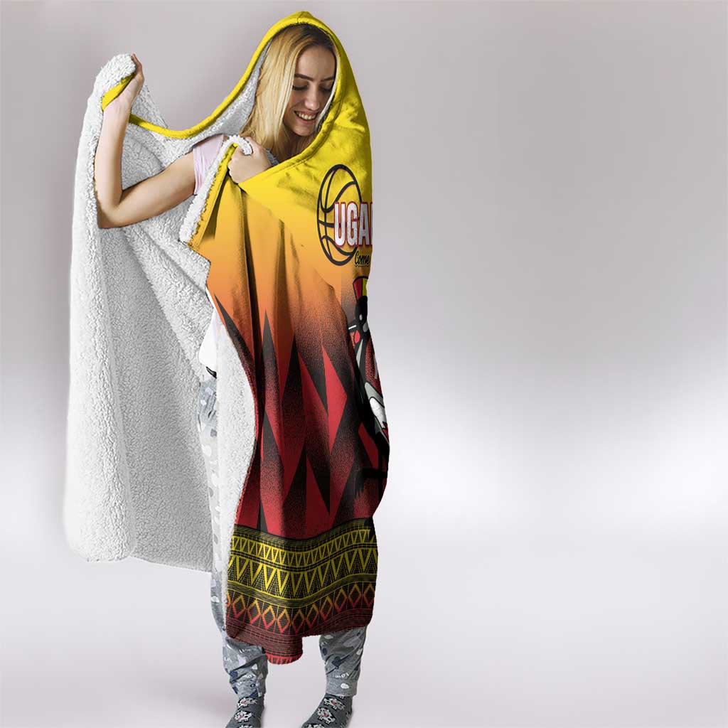 Uganda Basketball Custom Hooded Blanket Come On Silverbacks African Pattern - Wonder Print Shop
