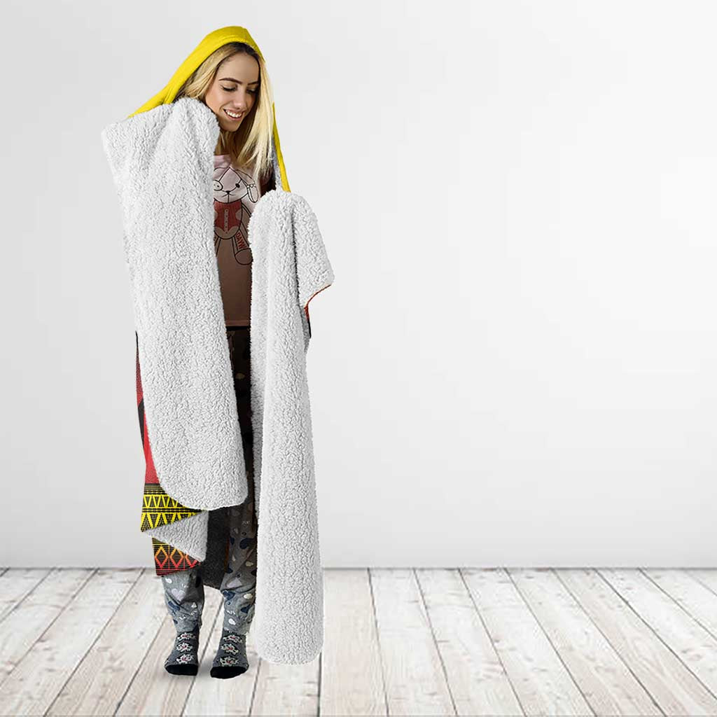 Uganda Basketball Custom Hooded Blanket Come On Silverbacks African Pattern - Wonder Print Shop