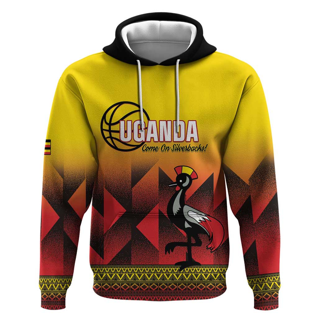 Uganda Basketball Custom Hoodie Come On Silverbacks African Pattern - Wonder Print Shop