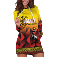 Uganda Basketball Custom Hoodie Dress Come On Silverbacks African Pattern - Wonder Print Shop